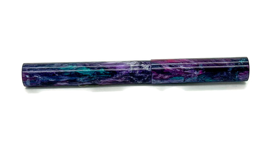 Bespoke Fountain Pen | Purple Galaxy by Starry Night Resins  | M14