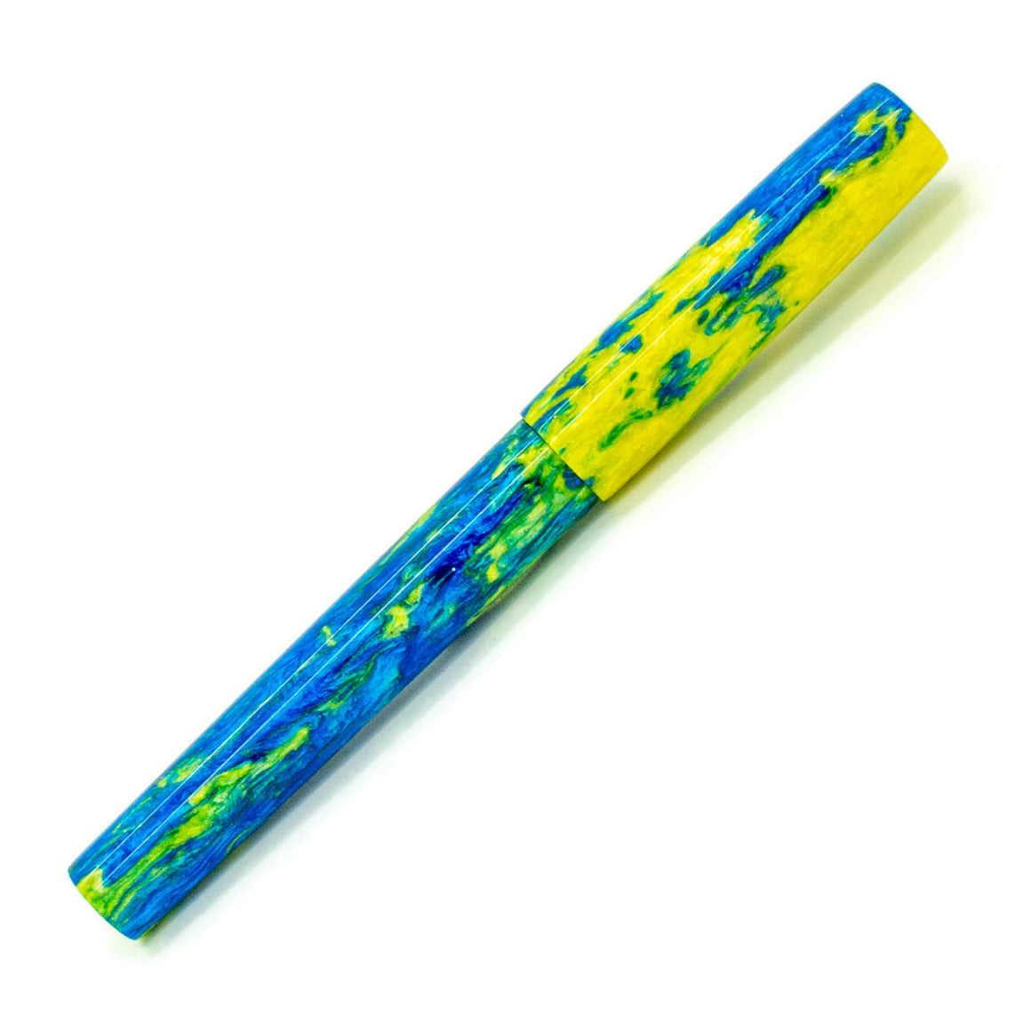 Bespoke Fountain Pen | Yellow and Blue Resin by Starry Night Resins | M13