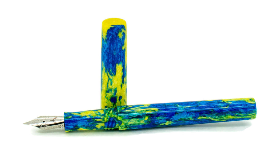 Bespoke Fountain Pen | Yellow and Blue Resin by Starry Night Resins | M13